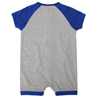 Newborn & Infant Heather Gray New York Mets Extra Base Hit Raglan Full-Snap Romper