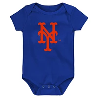 Newborn & Infant New York Mets 3-Pack Fan Pennant Bodysuit Set