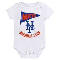 Newborn & Infant New York Mets 3-Pack Fan Pennant Bodysuit Set