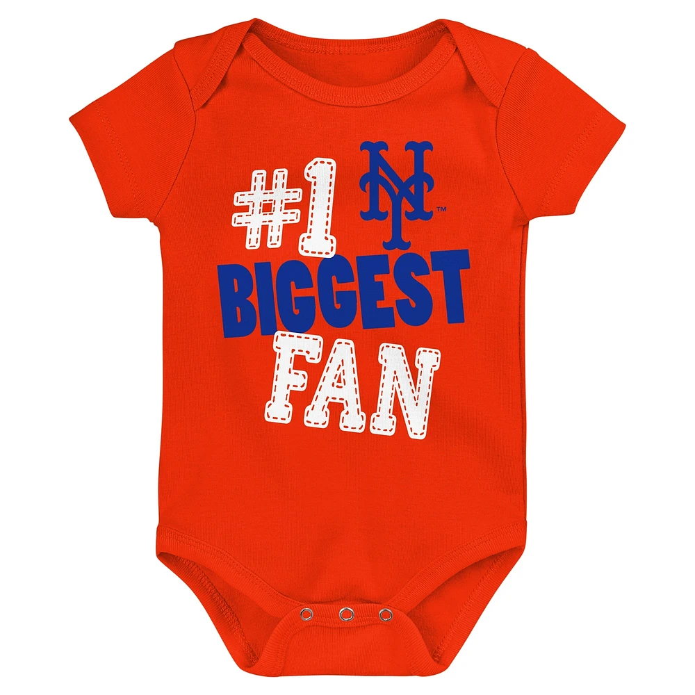 Newborn & Infant New York Mets 3-Pack Fan Pennant Bodysuit Set