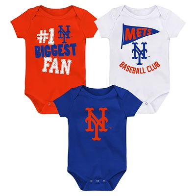 Newborn & Infant New York Mets 3-Pack Fan Pennant Bodysuit Set