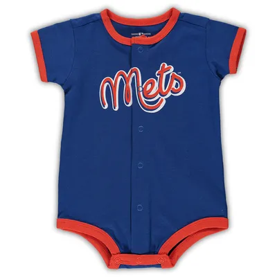 Atlanta Braves Newborn & Infant Extra Base Hit Raglan Full-Snap Romper -  Heather Gray