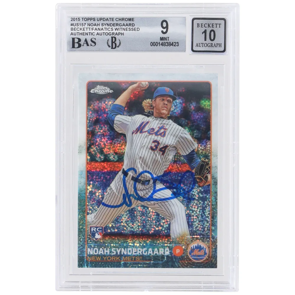 Jacob deGrom New York Mets Autographed 2014 Topps Chrome Update #MB-54  Beckett Fanatics Witnessed Authenticated Rookie Card (BGS 9/10)