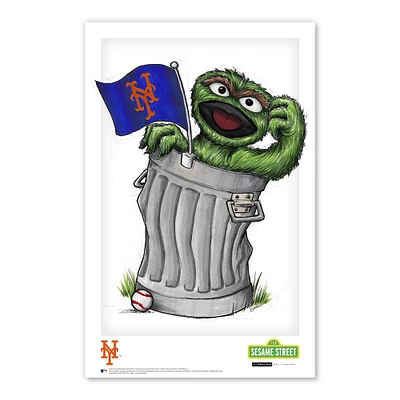Oscar the Grouch New York Mets 11" x 17" Sesame Street Poster Print