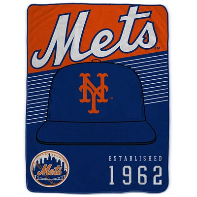 Couverture Pegasus New York Mets 60" x 80" à rayures sur le chapeau