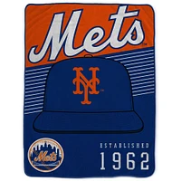 Couverture Pegasus New York Mets 60" x 80" à rayures sur le chapeau