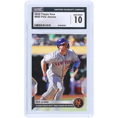 Pete Alonso New York Mets 2022 Topps Now Slugger Breaks Mets Single-Season RBI Record #960 CGC Authenticated 10 Card