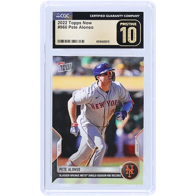 Pete Alonso New York Mets 2022 Topps Now Slugger Breaks Mets Single-Season RBI Record #960 CGC Authenticated Pristine 10 Card
