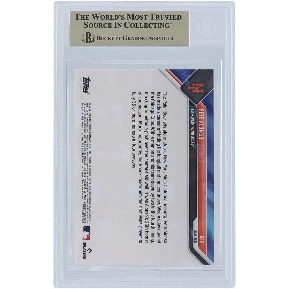 Pete Alonso New York Mets 2023 Topps Now 1st Mets Player with Four 35+ HR Seasons Purple #682 #/25 BGS Authenticated 9.5 Card 