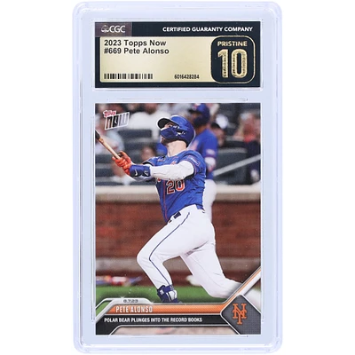Pete Alonso New York Mets 2023 Topps Now Polar Bear Plunges into The Record Books #669 CGC Authenticated Pristine 10 Card