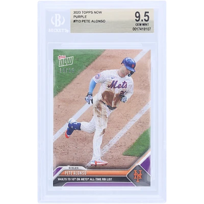 Pete Alonso New York Mets 2023 Topps Now Purple Vaults To 10th On Mets All-Time RBI List #713 #/25 BGS Authenticated 9.5 Card