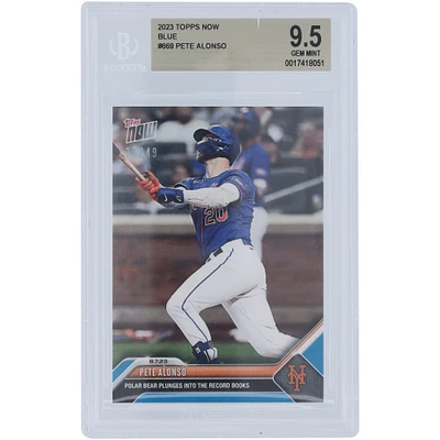 Pete Alonso New York Mets 2023 Topps Now Record Books Blue #669 #/49 BGS Authenticated 9.5 Card 