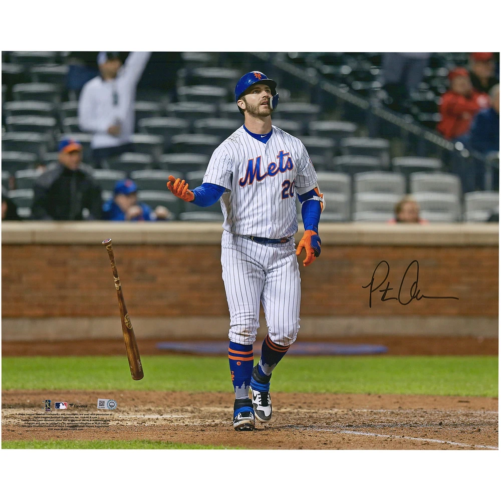 Pete Alonso New York Mets Autographed 16" x 20" Bat Drop Photograph