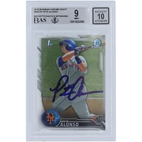 Pete Alonso New York Mets Autographed 2016 Bowman Chrome Draft #BDC-92 Beckett Fanatics Witnessed Authenticated 9/10 Rookie Card