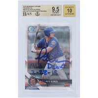 Pete Alonso New York Mets Autographed 2018 Bowman Chrome #BCP-137 Beckett Fanatics Witnessed Authenticated 9.5/10 Rookie Card with "MLB Debut 3-28-19" Inscription