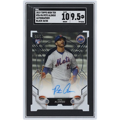 Pete Alonso New York Mets Autographed 2019 Topps High Tek Black #HTA-PA #34/50 SGC Authenticated 9.5/10 Rookie Card