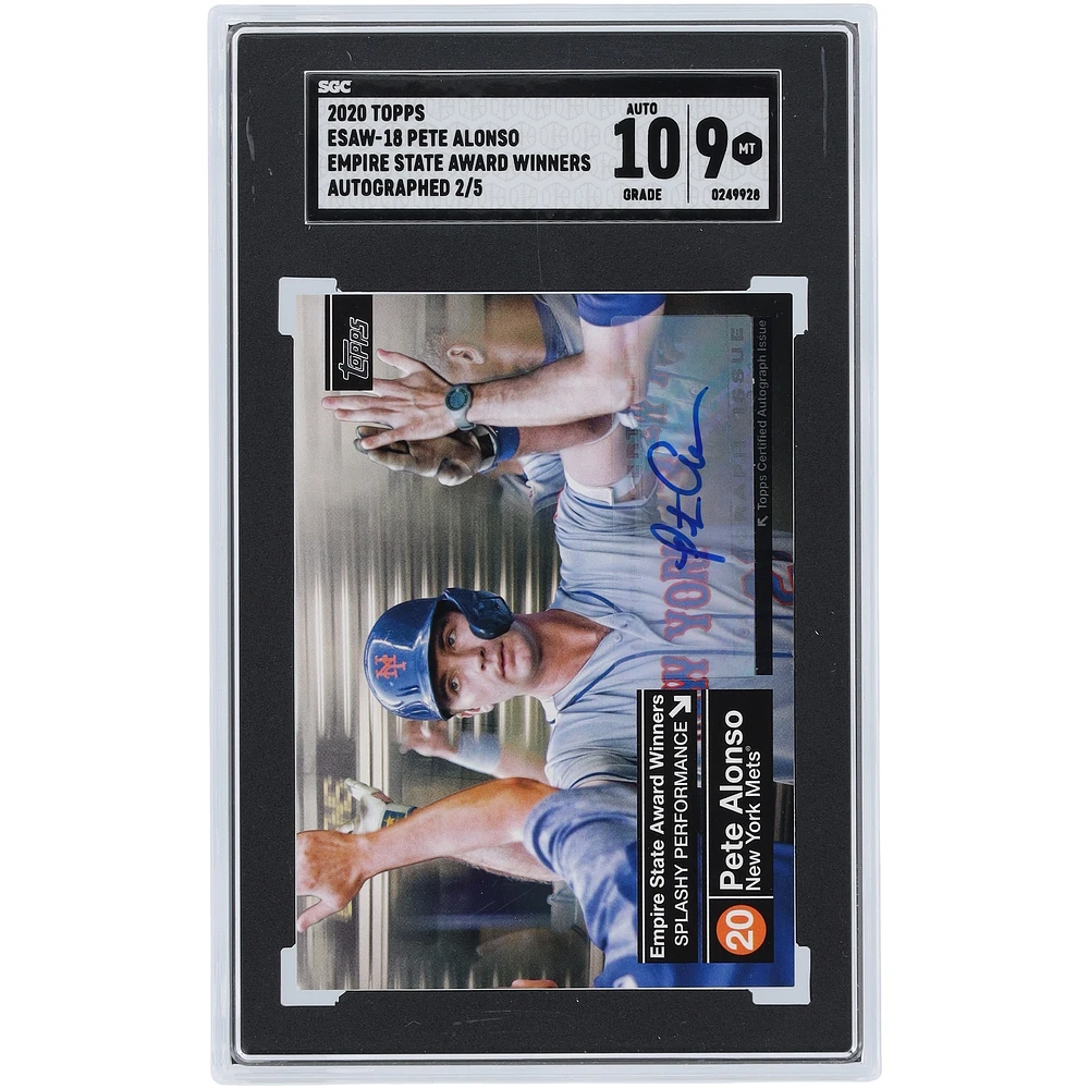 Pete Alonso New York Mets Autographed 2020 Topps Empire State Award Winner #ESAW-18 #2/5 SGC Authenticated 9/10 Card