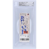 Pete Alonso New York Mets Autographed Beckett Fanatics Witnessed Authenticated 9/10 Ticket from April 6, 2019 with "1st HR at Home" Inscription - 2nd Career Home Run