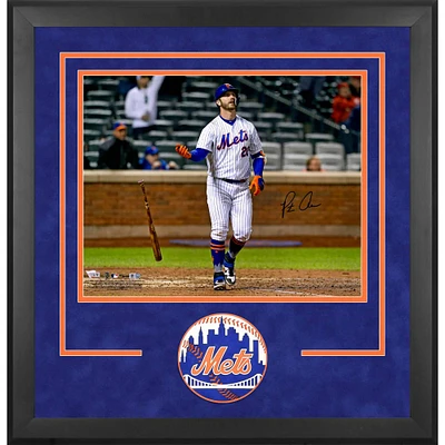 Pete Alonso New York Mets Deluxe Framed Autographed 16" x 20" Bat Drop Photograph