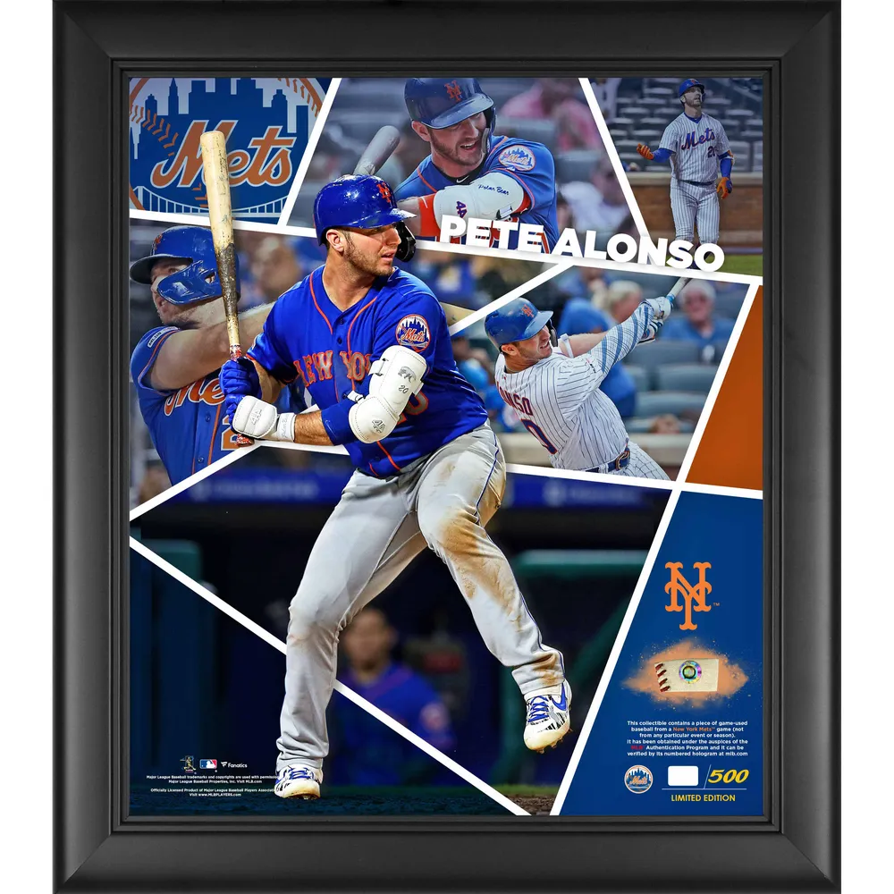 Framed Pete Alonso New York Mets Signed Blue Nike Replica Jersey
