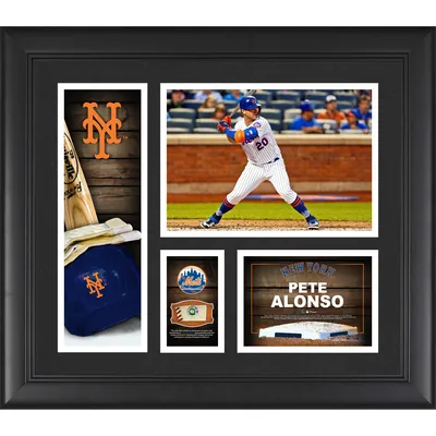 Framed Pete Alonso New York Mets Signed Blue Nike Replica Jersey