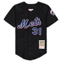 Préscolaire et tout-petit Mitchell & Ness Mike Piazza Noir New York Mets Cooperstown Collection Maillot en maille