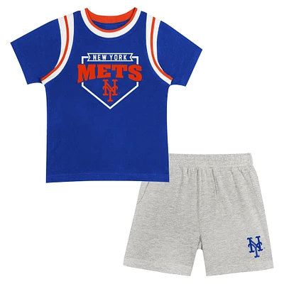 Ensemble t-shirt et short Loaded Base Fanatics des New York Mets d'âge préscolaire