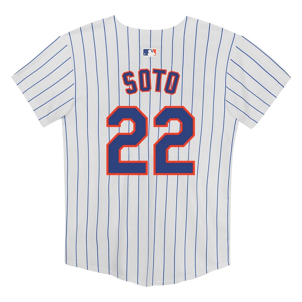 Maillot Nike Juan Soto blanc pour enfant d'âge préscolaire, match à domicile des Mets de New York