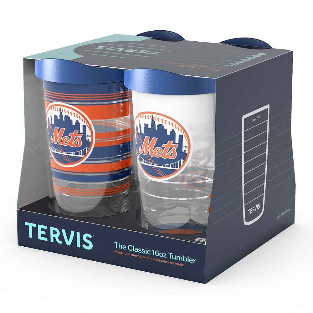 Tervis New York Mets paquet de quatre 16oz. Ensemble de gobelets classiques