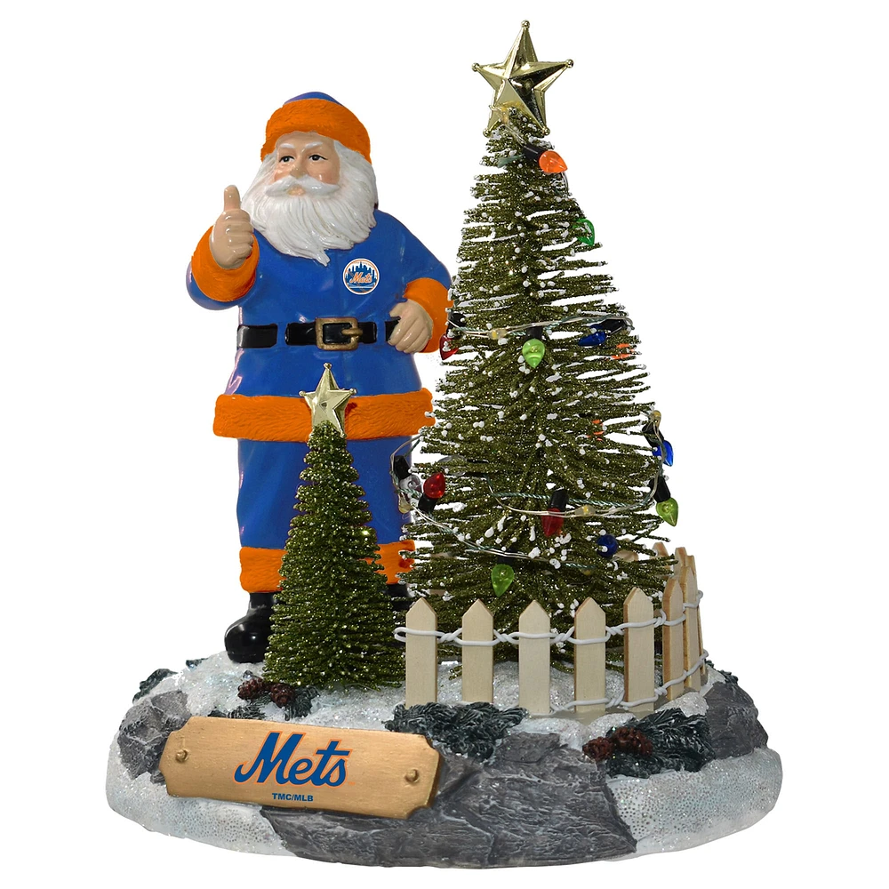 Figurine Père Noël des Mets de New York avec arbre à LED de The Memory Company