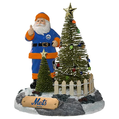 Figurine Père Noël des Mets de New York avec arbre à LED de The Memory Company