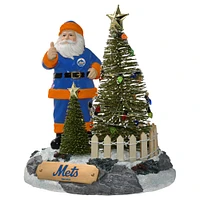 Figurine Père Noël des Mets de New York avec arbre à LED de The Memory Company