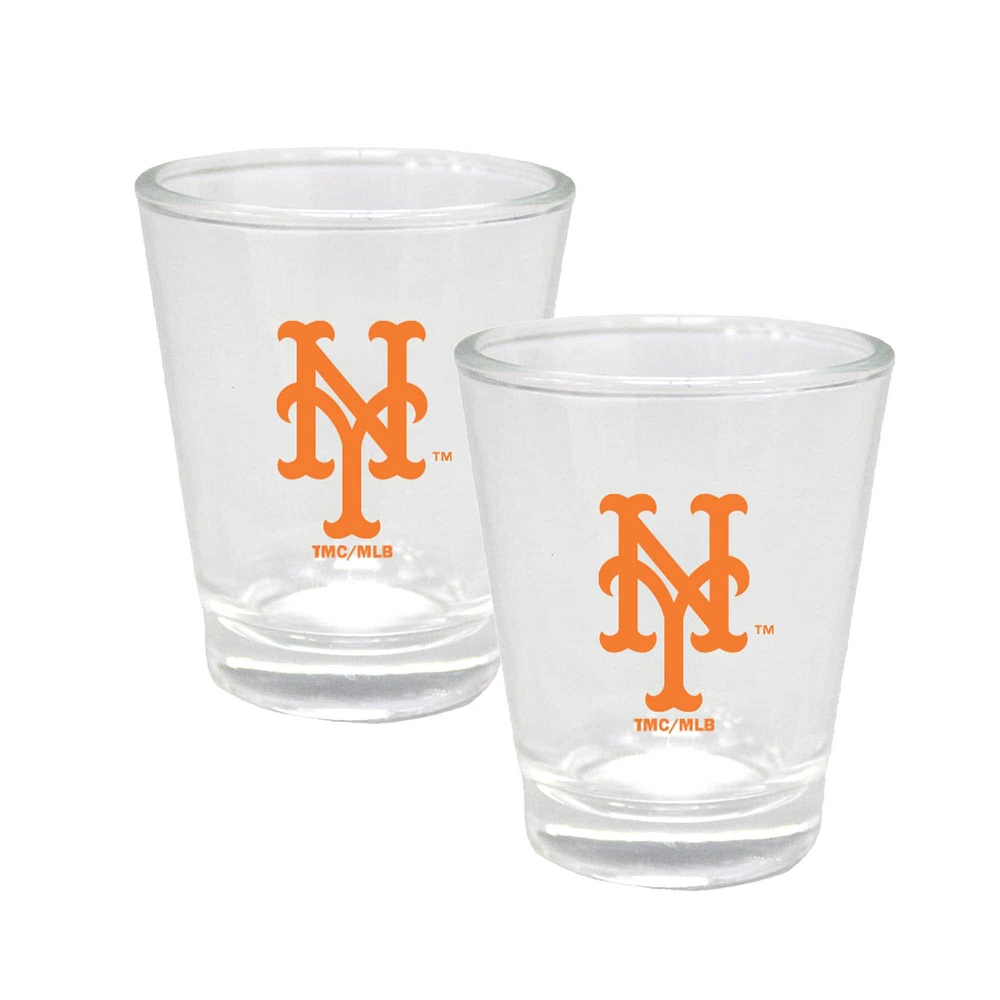 The Memory Company New York Mets Three-Pack 8oz. Leather Flask & 2oz. Shot Glass Set