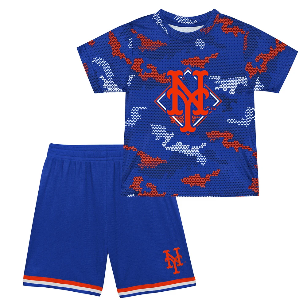 Ensemble t-shirt et short Fanatics Royal New York Mets Field Ball pour tout-petits