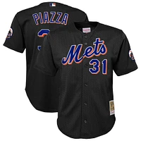 Toddler Mitchell & Ness Mike Piazza Black New York Mets Cooperstown Collection Mesh Batting Practice Jersey