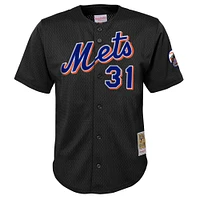 Maillot d'entraînement de frappeur en maille noire pour tout-petits Mitchell & Ness Mike Piazza des New York Mets Cooperstown Collection