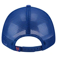 Casquette ajustable New Era blanche/bleu marine New York Mets peinte en A 9FORTY Trucker pour tout-petit