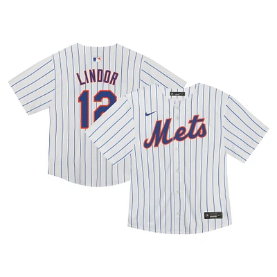 Maillot de match Nike Francisco Lindor des New York Mets, blanc, pour tout-petit