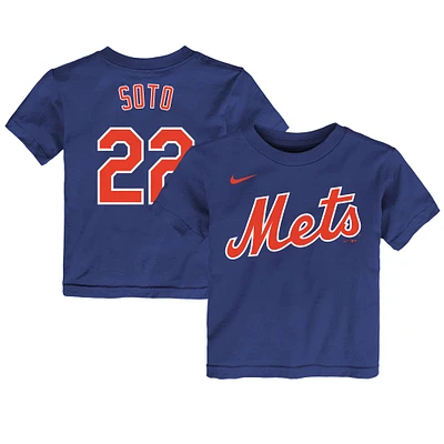 T-shirt Nike Juan Soto Royal New York Mets avec nom et numéro pour tout-petit