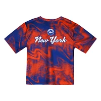 Ensemble t-shirt et short de frappeur champ intérieur orange/bleu marine pour tout-petit des Mets New York