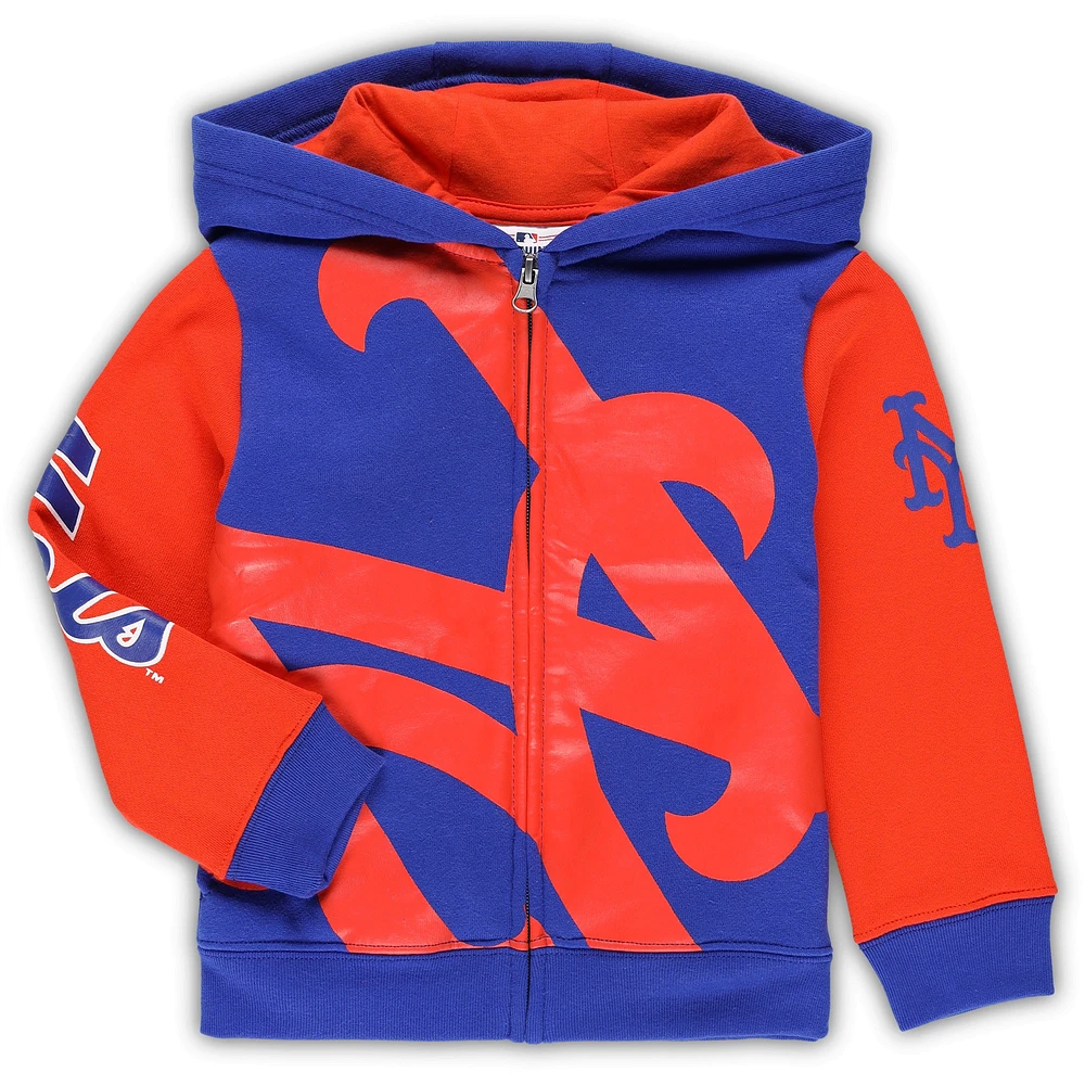 Sweat à capuche entièrement zippé pour affiche des Royal New York Mets tout-petit