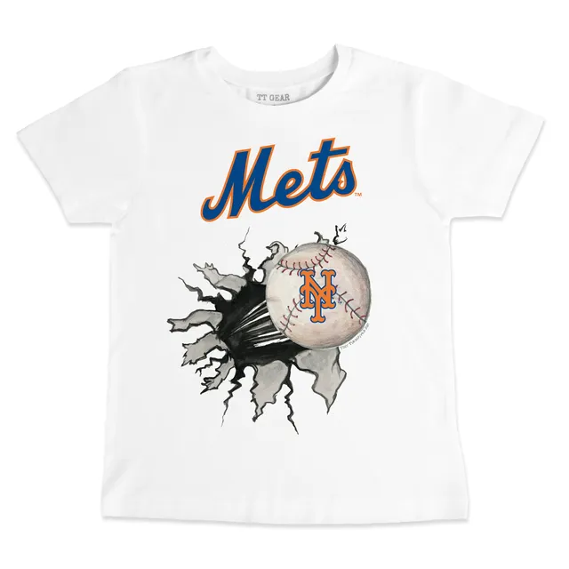 Women's Tiny Turnip White New York Mets Baseball Babes T-Shirt