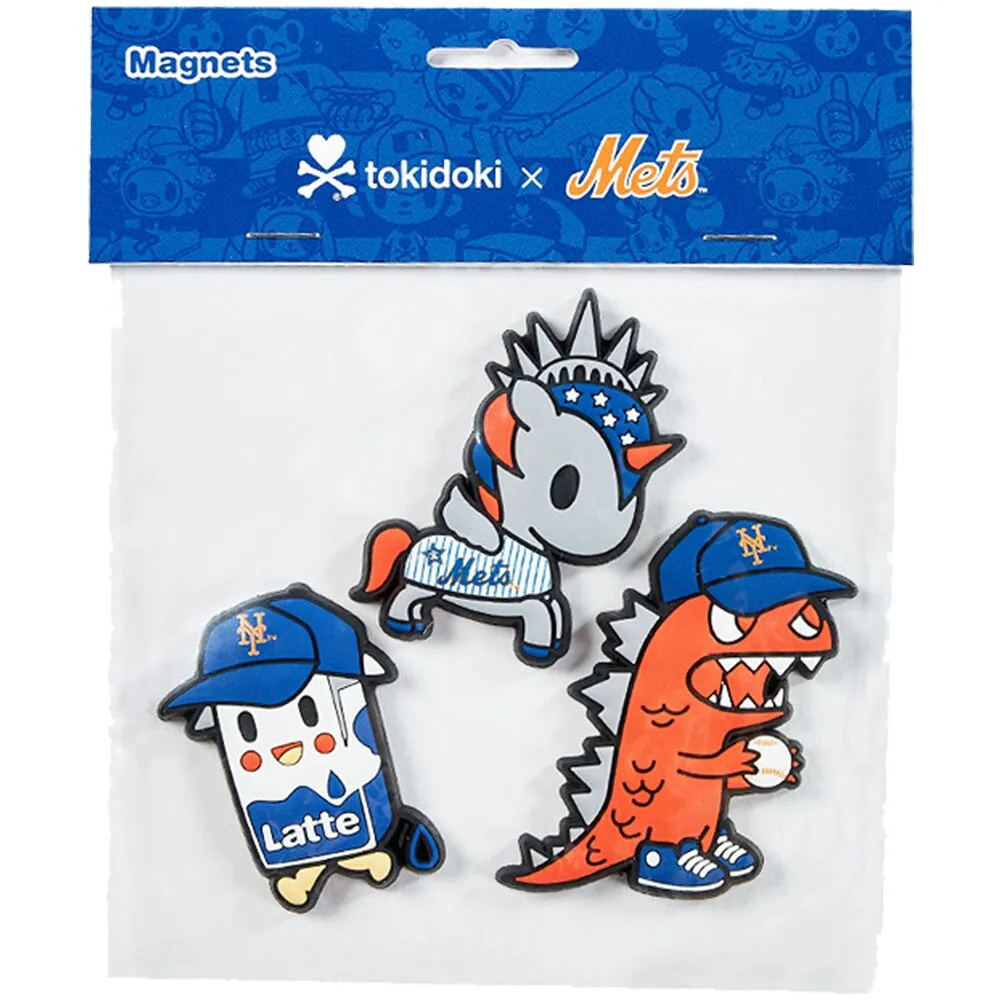 Tokidoki New York Mets 3D 3-Pack PVC Magnet Set