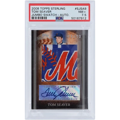 Tom Seaver New York Mets Carte authentifiée 7,5" avec logo Sterling Topps 2008 autographiée #SJSA-9 #2/10 PSA