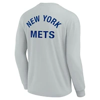 T-shirt unisexe Fanatics gris New York Mets Elements super doux à manches longues