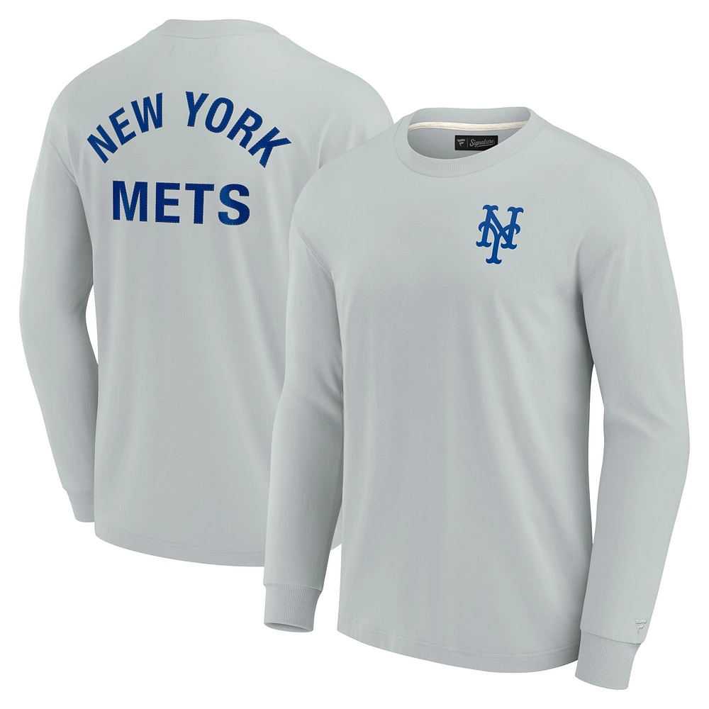 Unisex Fanatics Gray New York Mets Elements Super Soft Long Sleeve T-Shirt