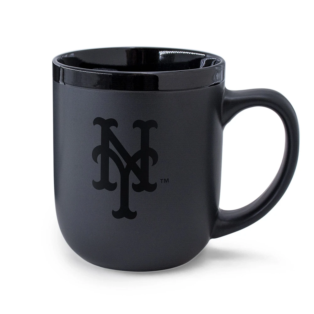 Mets de New York WinCraft 17 oz. Tasse noire ton sur ton