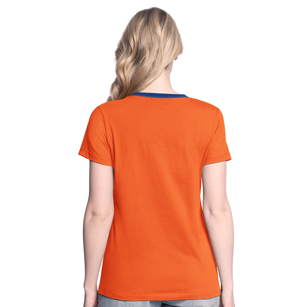 Women's G-III 4Her by Carl Banks  Orange New York Mets Pitch T-Shirt