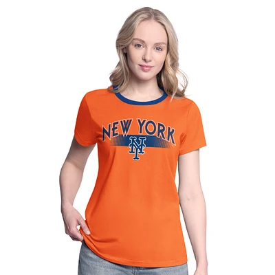 Women's G-III 4Her by Carl Banks  Orange New York Mets Pitch T-Shirt