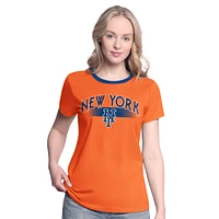 Women's G-III 4Her by Carl Banks  Orange New York Mets Pitch T-Shirt